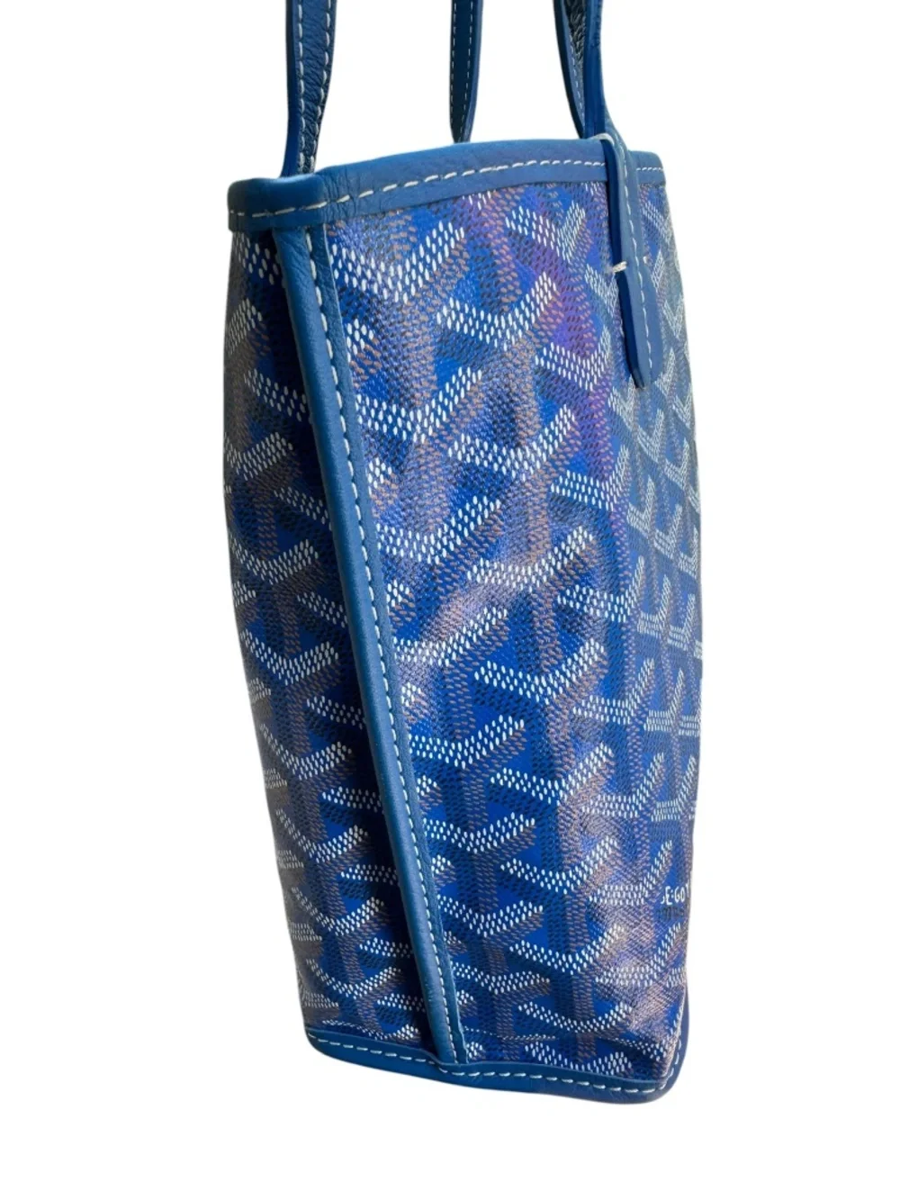 Genuine GOYARD Goyardine Sky Blue Anjou Reversible Mini Tote Bag
